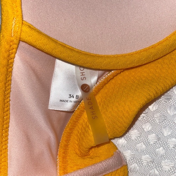 Shade & Shore-Shore Padded Sexy Yellow Textured Twist Front Bikini Top 34B. - Picture 4 of 4